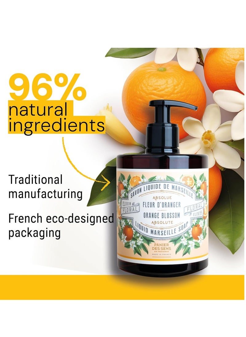 Panier des Sens - Liquid Hand Soap - Orange Blossom Hand Wash - French Marseille Moisturizing Hand Soap with Coconut Oil - Refillable Kitchen & Bathroom Hand Soap - 96% Natural Ingredients -16.9 Fl.oz - pzsku/Z4DD854994A06FEB5DE48Z/45/_/1740627328/e62b9064-962b-42d2-9549-70304f89a9ad