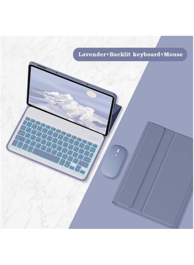 غطاء لوحة المفاتيح المضيء متوافق مع Lenovo Xiaoxin Pad 2024 قياس 11 بوصة، لوحة المفاتيح اللاسلكية القابلة للفصل مع غطاء جلدي نحيف ذكي يحتوي على فأرة. - Image 5