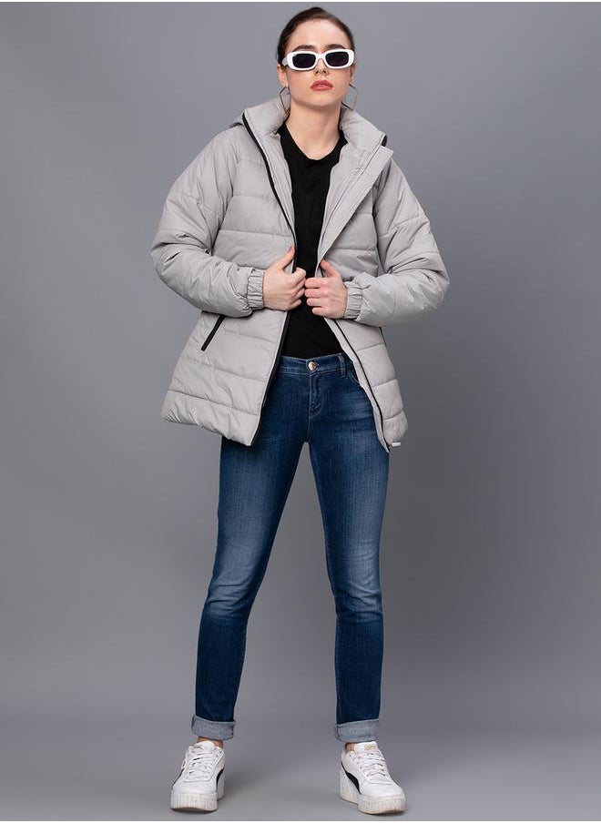 Kotty Solid Longline Hooded Puffer Jacket by Styli  - Image 4