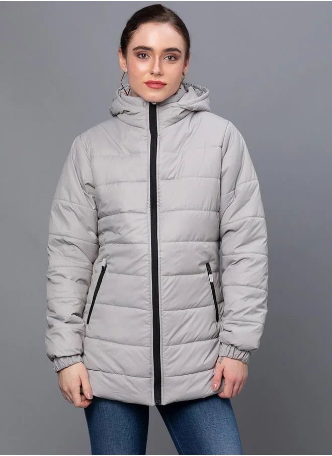 Kotty Solid Longline Hooded Puffer Jacket