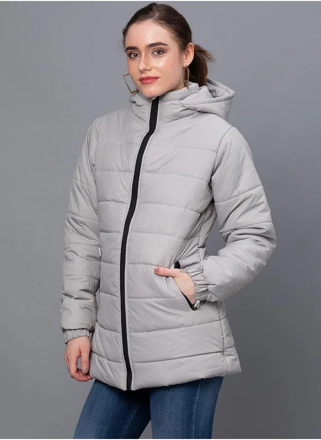 Kotty Solid Longline Hooded Puffer Jacket