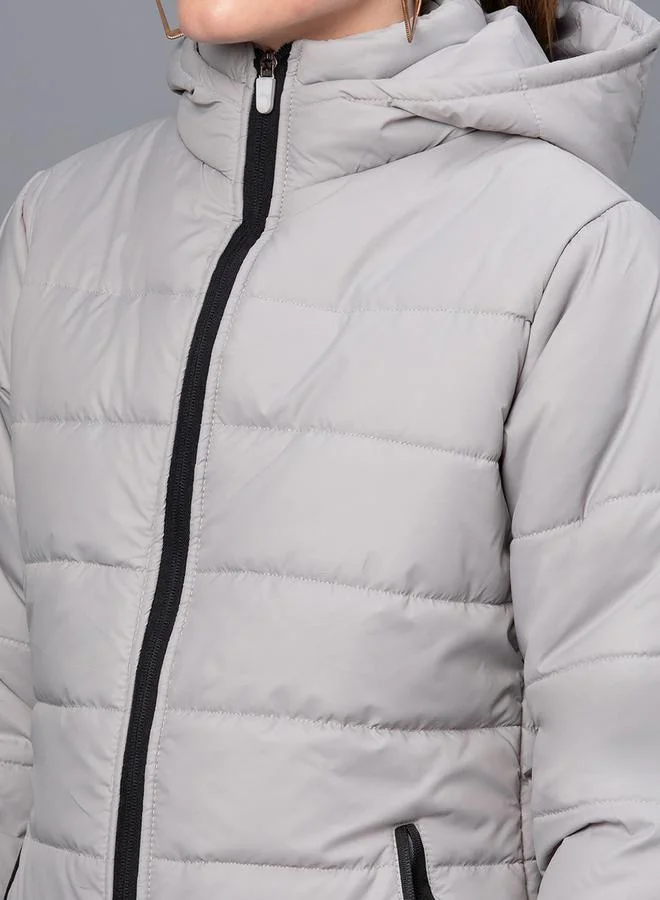 Kotty Kotty Solid Longline Hooded Puffer Jacket