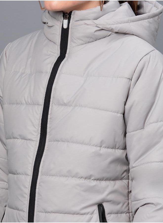 Kotty Solid Longline Hooded Puffer Jacket by Styli  - Image 5