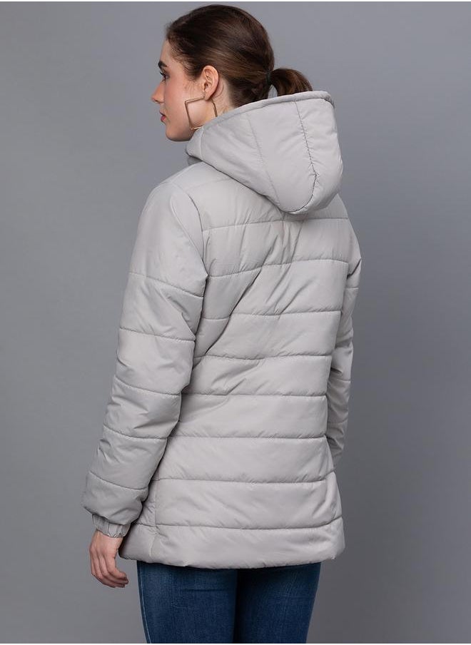 Kotty Solid Longline Hooded Puffer Jacket by Styli  - Image 3