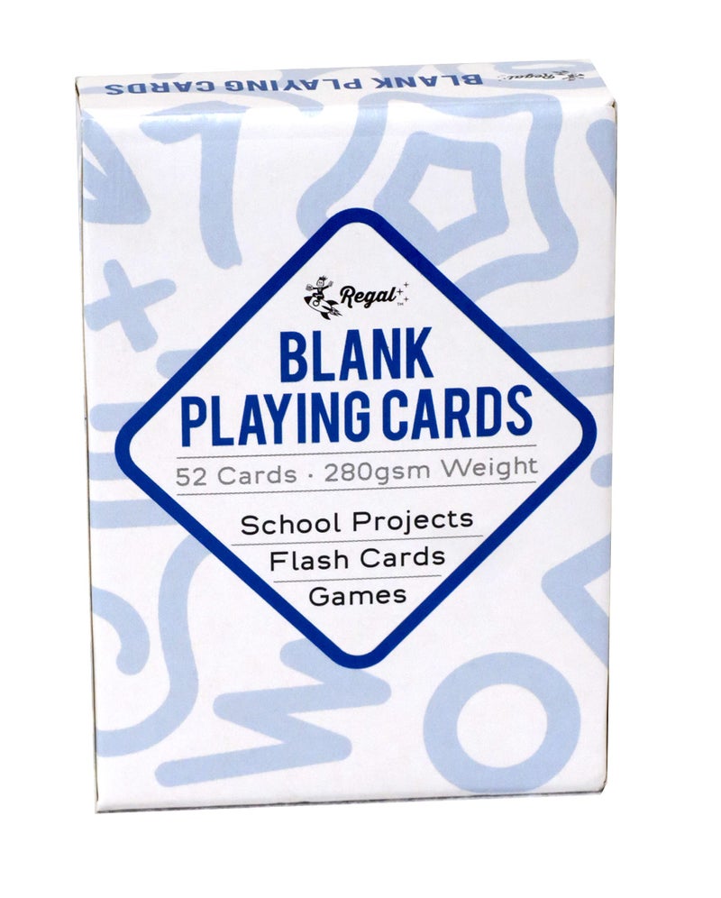 Regal Games 52 Blank Playing Cards to Write On - Custom Blank Deck of Cards - (2.5" x 3.5") Cardstock White Poker Size - 1 Pack, 52 Cards - Image 1