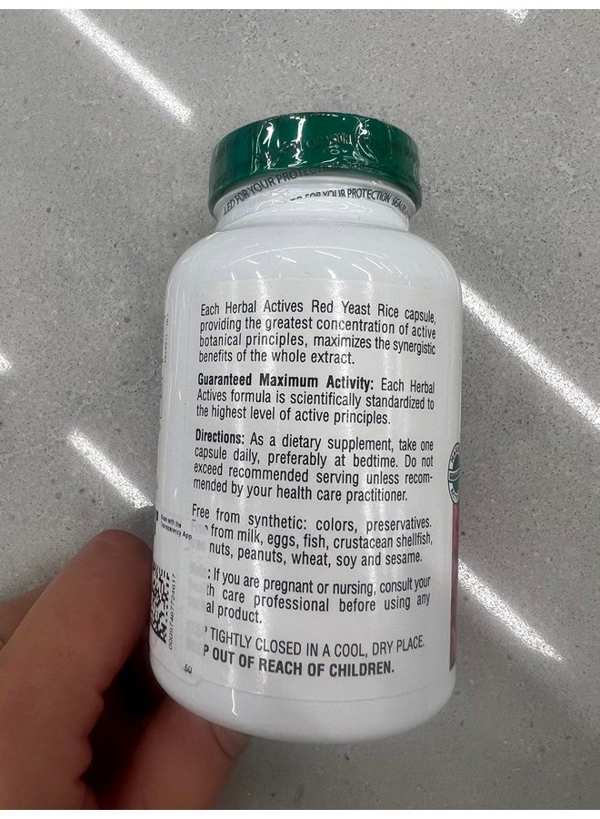 Natures Plus Herbal Actives Red Yeast Rice - 600 mg, 120 Vegan Capsules - Vegetarian, Gluten-Free - 120 Servings - Image 2