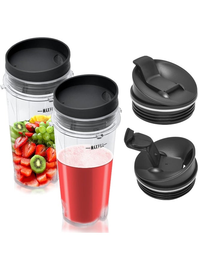 Wadoy 16oz Ninja Compatible Blender Cup Set  Single Serve Cups With Sip  Seal Lids for QB3001SS QB3000 BL660 BL740 BL770 BL780 BL810  Replacement Parts for Compact Personal Blender  - Image 4