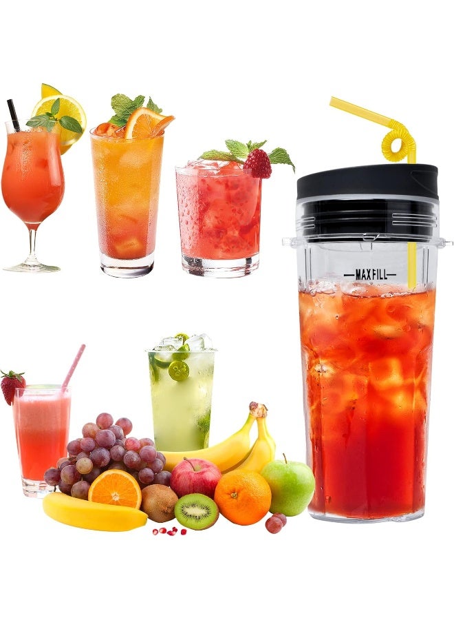 Wadoy 16oz Ninja Compatible Blender Cup Set  Single Serve Cups With Sip  Seal Lids for QB3001SS QB3000 BL660 BL740 BL770 BL780 BL810  Replacement Parts for Compact Personal Blender  - Image 2
