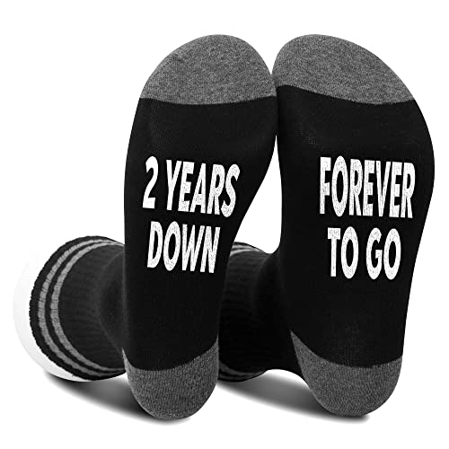 LoaHak 2 Years Down Forever To Go Socks - Anniversary & 2nd Wedding for Couple (082) - Image 2