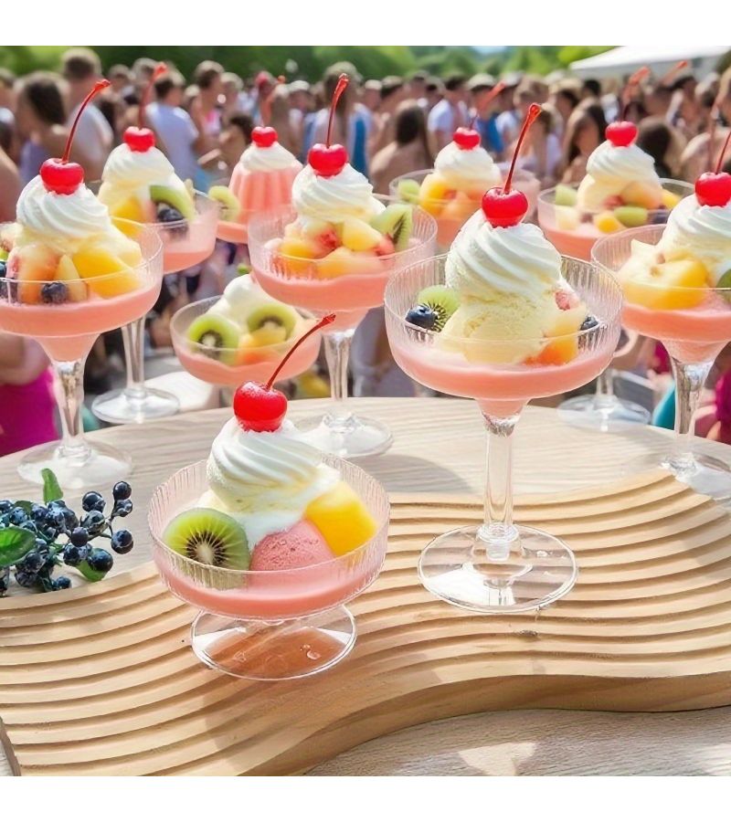 Set Of 8 Creative Dessert Stemware Glasses For Champagne And Mousse - Image 5