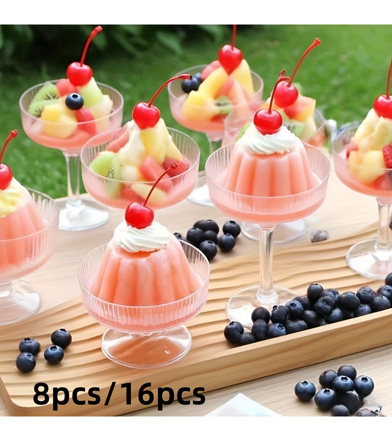 Set Of 8 Creative Dessert Stemware Glasses For Champagne And Mousse - Image 1