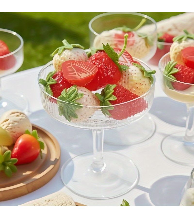 Set Of 8 Creative Dessert Stemware Glasses For Champagne And Mousse - Image 3