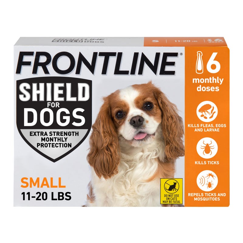 FRONTLINE Shield Flea & Tick Treatment for Small Dogs 11-20 lbs. Count of 6 - Image 1