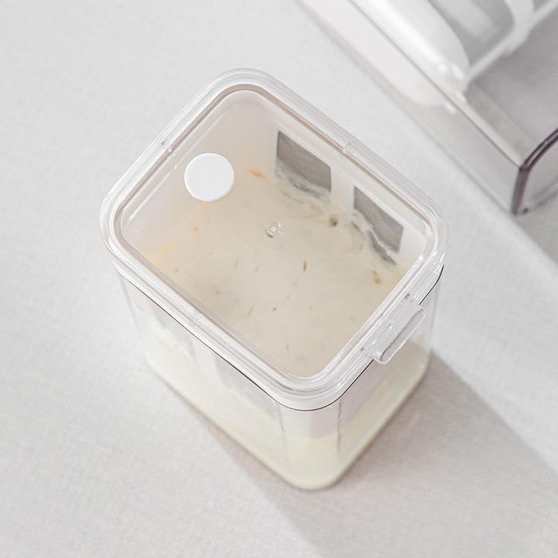 KYSEUK KYSEUK Curd Maker and Greek Yogurt Maker 1100ml Fine Mesh Strainer with Lid Multifunctional Yoghurt Filter Curd Maker for Home  - Image 3