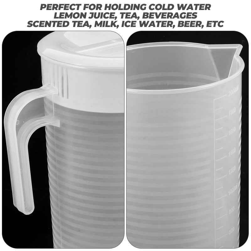 Large Capacity 2000ml White Plastic Water Pitcher With Handle For Kitchen And Tea Party - Image 4