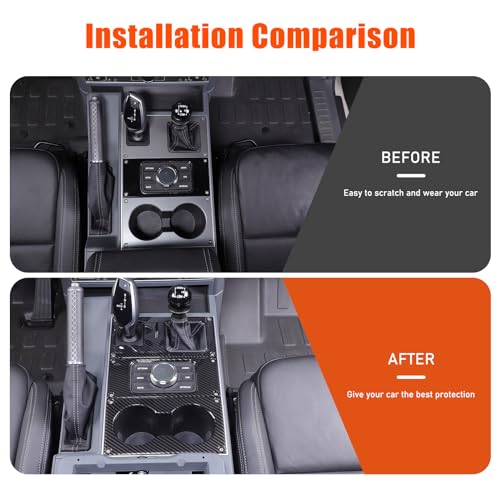 Bekantogy Car Central Control Gear Shift Panel Trim Cover Compatible with INEOS Grenadier 2020-2024 Console Anti-Scratch Panel Frame Decorative Sticker Protection ABS (Carbon Fiber Texture) - Image 2