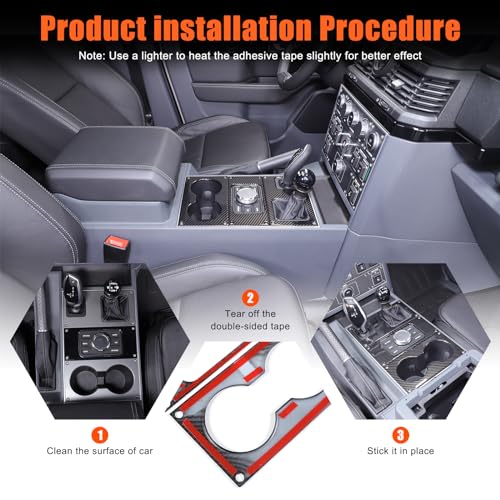 Bekantogy Car Central Control Gear Shift Panel Trim Cover Compatible with INEOS Grenadier 2020-2024 Console Anti-Scratch Panel Frame Decorative Sticker Protection ABS (Carbon Fiber Texture) - Image 3