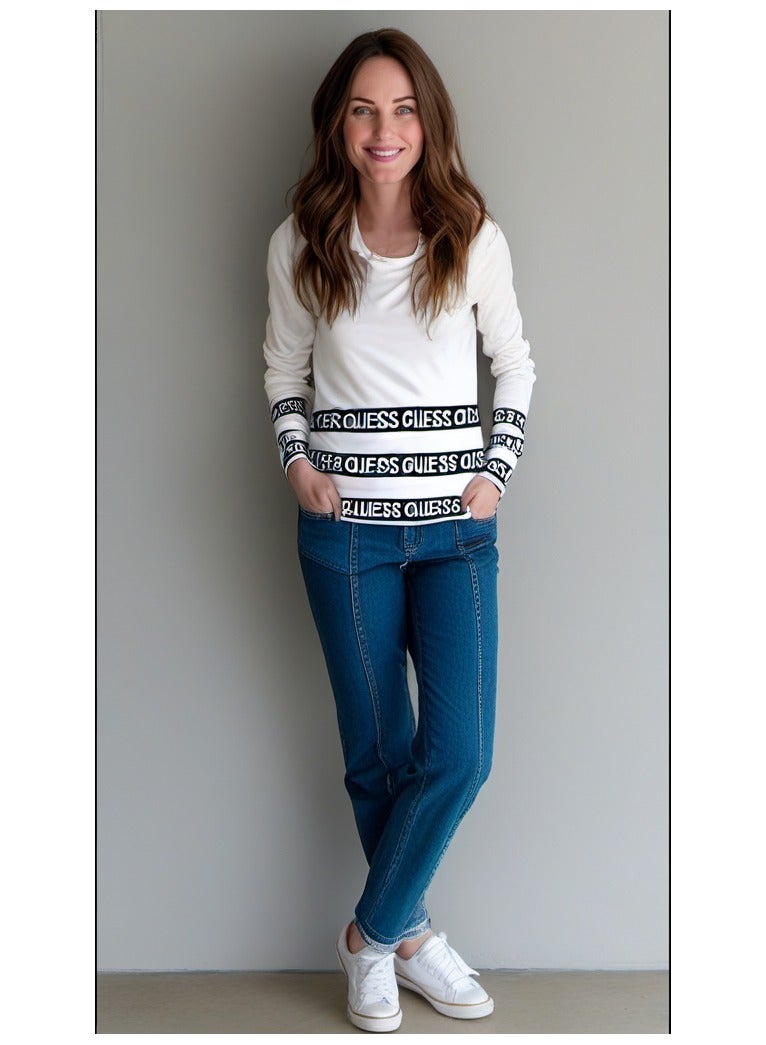 GUESS Guess Women Long Sleeve White Pullover  - Image 1