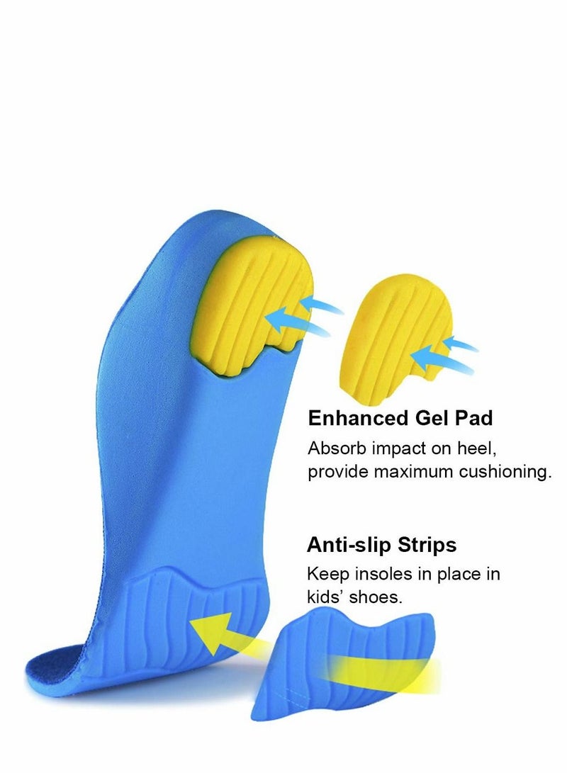 نعال أحذية داخلية مبطنة لتقويم العظام للأطفال، حشوات من إسفنج البولي يوريثان للأطفال للقدم المسطحة، والتهاب اللفافة الأخمصية، وتخفيف آلام كعب القدم (18.7 سم) - Image 4