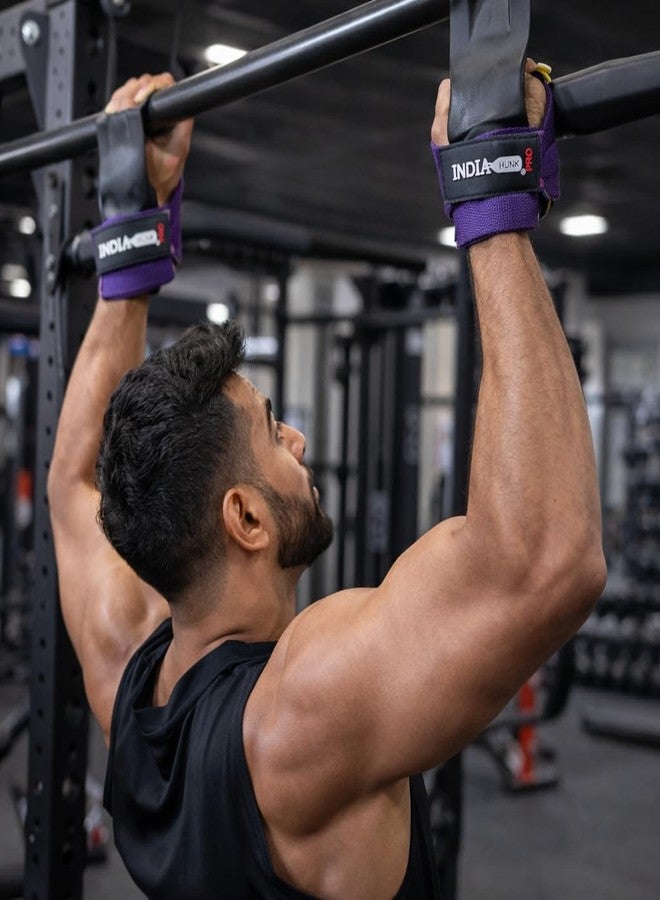 INDIA HUNK Premium Anti-Slip Gym Grips for Weightlifting & Crossfit | Superior Hand Protection, Sweat-Resistant, Durable Workout Grips | Purple | New 2026 - Image 2