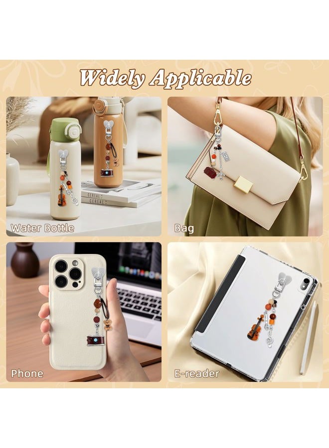 ZLSPTK 3Pcs Charm Chains for Kindle Cute Phone Charm Kit Bear Y2k Keychain Charms for Kindle with Hook Brown Camera Phone Decorations for Case Hippers Accessories for Readers Booklovers Women Men Gifts - Image 4