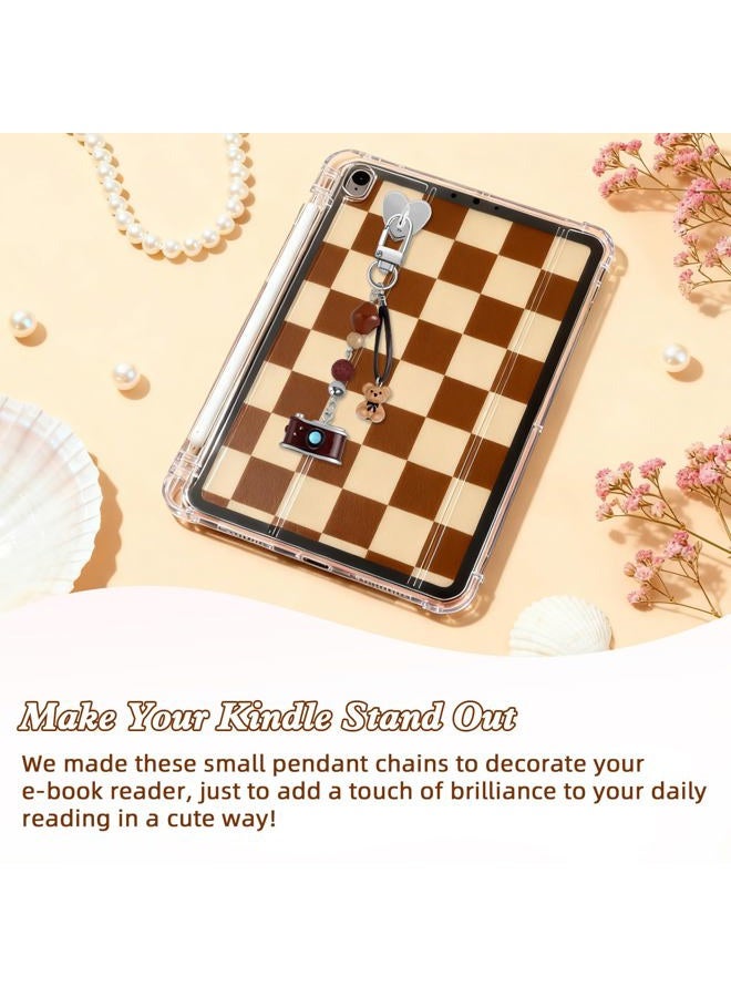 ZLSPTK 3Pcs Charm Chains for Kindle Cute Phone Charm Kit Bear Y2k Keychain Charms for Kindle with Hook Brown Camera Phone Decorations for Case Hippers Accessories for Readers Booklovers Women Men Gifts - Image 5