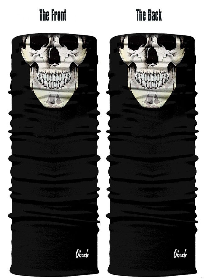 Obacle Skull Mask for Men Women Bandana Half Face Mask 3D Tube Balaclava Breathable Sun Mask for Fishing Running Hunting Cycling Motorcycle Bike Outdoor Sport (Skull White Face Black Nose) - Image 3