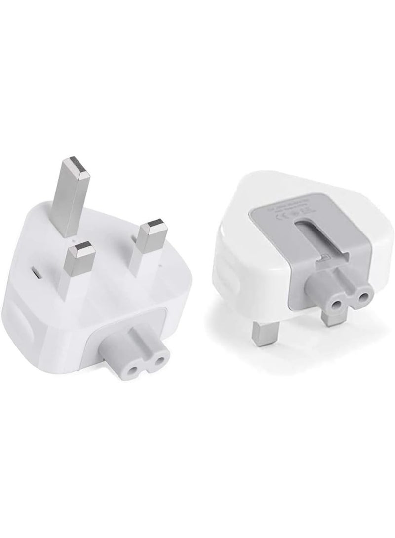 eWINNER AC Power Adapter UK/EU/US Wall Folding Plug Duck Head Charge Adapter UAE Standard Plug Duck Head for MacBook Pro/MacBook Air/Mac iBook/iPhone/iPod/etc (2 Pack) (UK Plug) - Image 1