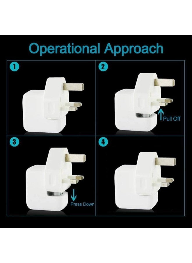 eWINNER AC Power Adapter UK/EU/US Wall Folding Plug Duck Head Charge Adapter UAE Standard Plug Duck Head for MacBook Pro/MacBook Air/Mac iBook/iPhone/iPod/etc (2 Pack) (UK Plug) - Image 4
