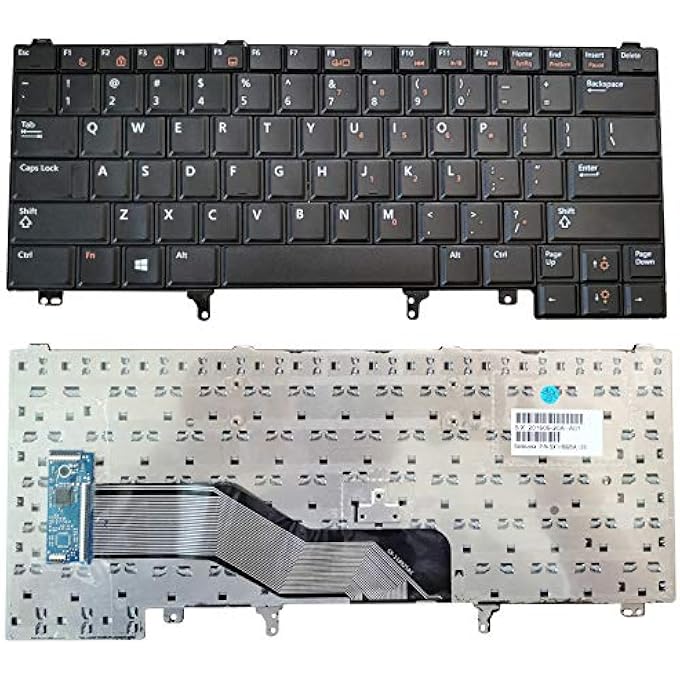 SUNMALL US LAYOUT REPLACEMENT KEYBOARD WITHOUT BACKLIT COMPATIBLE WITH DELL LATITUDE E5420 E5430 E6220 E6320 E6330 E6420 E6430 E6440 SERIES (WITHOUT POINTER STICK) - Image 1
