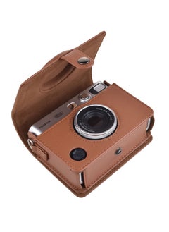 Generic Camera Case Compatible for Fuji Instax Mini EVO Camera with Adjustable Shoulder Strap In Black Lychee Texture Horizonal Style  - Image 1
