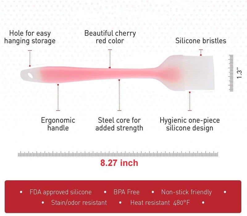 Baskety Silicone Basting Brush Set for Oil Butter Sauce & Baking | Heat Resistant Food Grade Pastry Brushes for Cooking BBQ Grilling – Random Color (Pack of 4) - Image 2