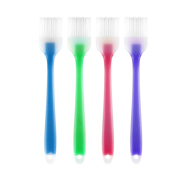 Baskety Silicone Basting Brush Set for Oil Butter Sauce & Baking | Heat Resistant Food Grade Pastry Brushes for Cooking BBQ Grilling – Random Color (Pack of 4) - Image 1