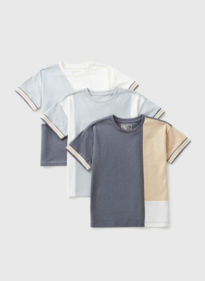 Matalan 3 Pack Boys Multicolour Smart Cut & Sew T-Shirts