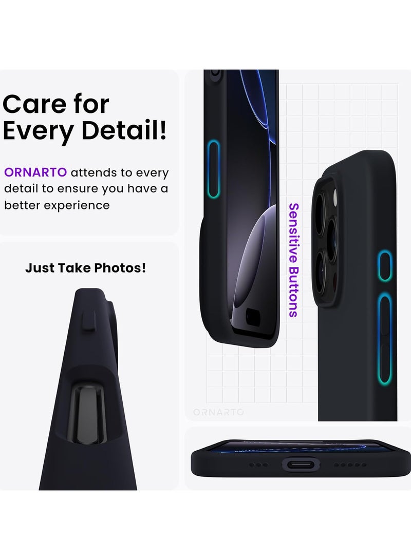 Delivus Iphone 16 Pro, Black Silicone Case - Silky Soft Touch with Grade Drop Protection - Anti-Scratch Microfiber Lining - Shockproof Protective Phone Case Slim Thin Cover - Image 3