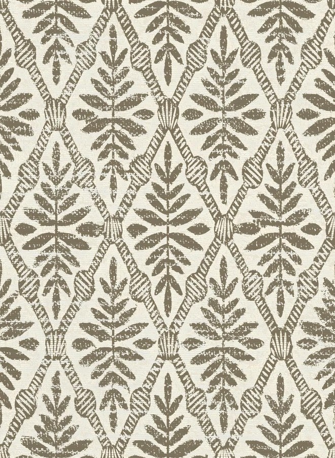 lenify Beige Peel and Stick Wallpaper Boho Contact Paper 16.9inch x 118.1inch Vintage Wallpaper Peel and Stick Self Adhesive Wall Paper Removable Waterproof for Bedroom Cabinet Decorative Vinyl - Image 1
