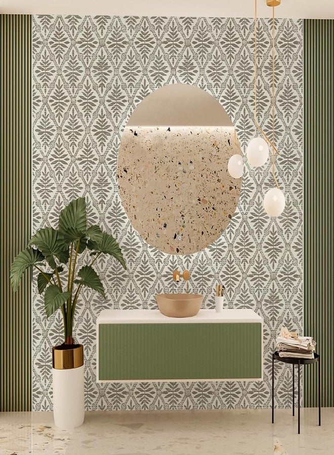 lenify Beige Peel and Stick Wallpaper Boho Contact Paper 16.9inch x 118.1inch Vintage Wallpaper Peel and Stick Self Adhesive Wall Paper Removable Waterproof for Bedroom Cabinet Decorative Vinyl - Image 5