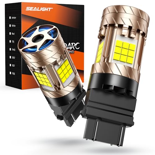 SEALIGHT 3157 LED Bulb LED Reverse Light Bulb Anti Hyper Flashing With Built in Resistor 3200LM Super Bright White for Backup Reverse and Tail Blinker Brake Light Plug N Play Pack of 2 - Image 1