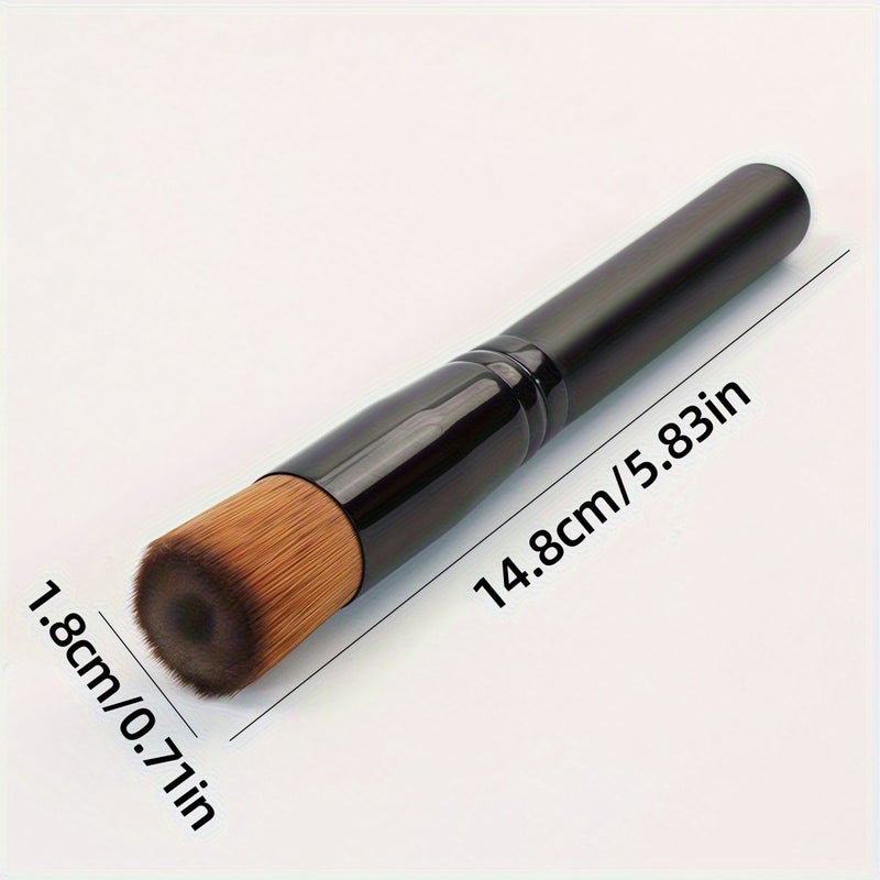 Professional Flat Top Foundation Brush Stippling Blending Makeup Tool Black Nylon Like Bristles For Liquid Cream Powder Foundations Concealer Loose Powder Applicator Daily Use - Image 4