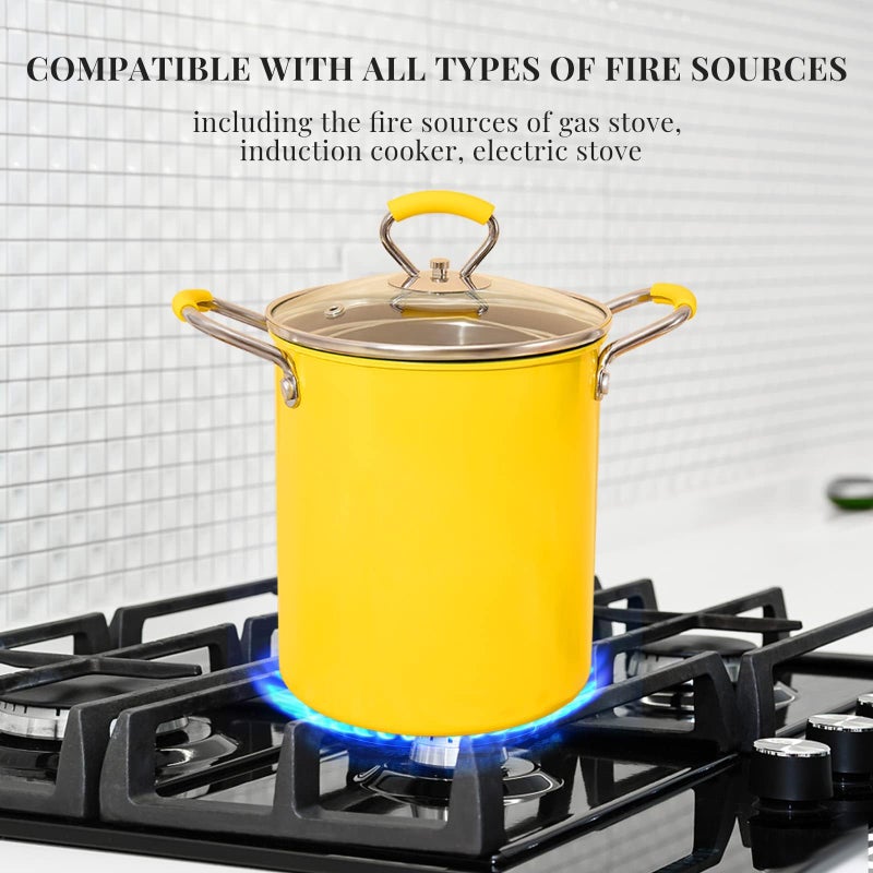 PARACITY PARACITY Small Deep Fryer Pot with basket, Mini Deep Oil Fryer with Anti-scalding Silicone Handle, 304 Stainless Steel Gadgets for Home, Tempura Chips, Fries, Fish, and Chicken(3.2QT/3L)  - Image 5