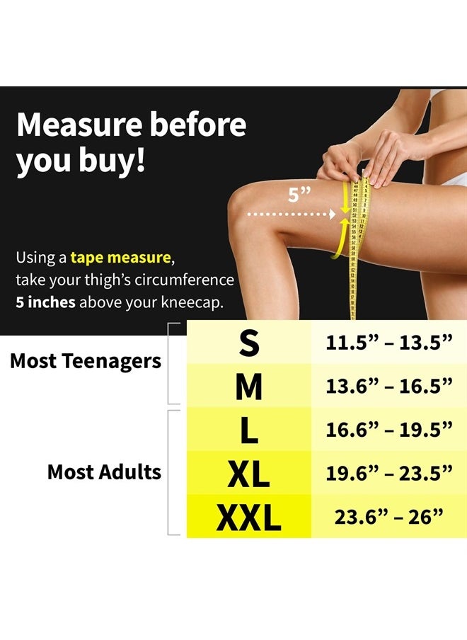 POWERLIX - Knee Compression Sleeve (Pair) - Best Knee Brace for Knee Pain for Men & Women – Knee Support for Running, Basketball, Volleyball, Weightlifting, Gym, Workout, Sports - Image 1