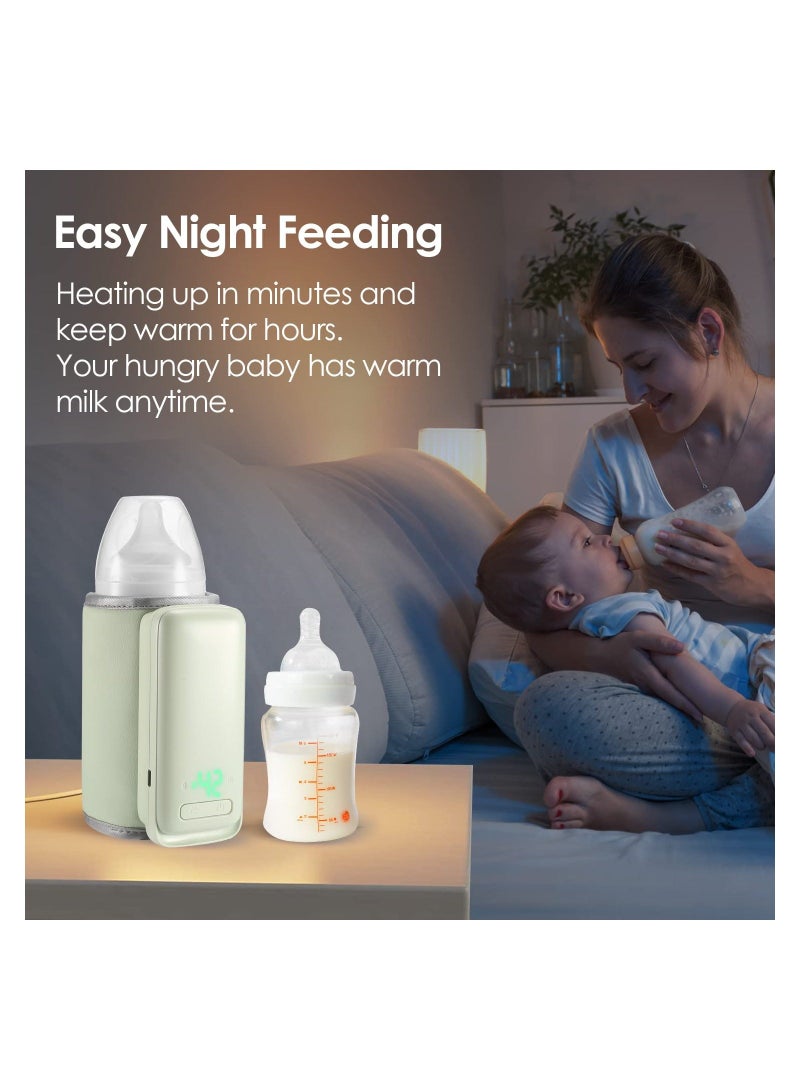 XiuWoo Wireless Bottle Warmer, for Travel Portable Baby Milk Rechargeable USB Battery-Powered, Heating Bag Heaters Thermostat with Sterili-zing, Keep, Heat Food Jars Function - Image 5