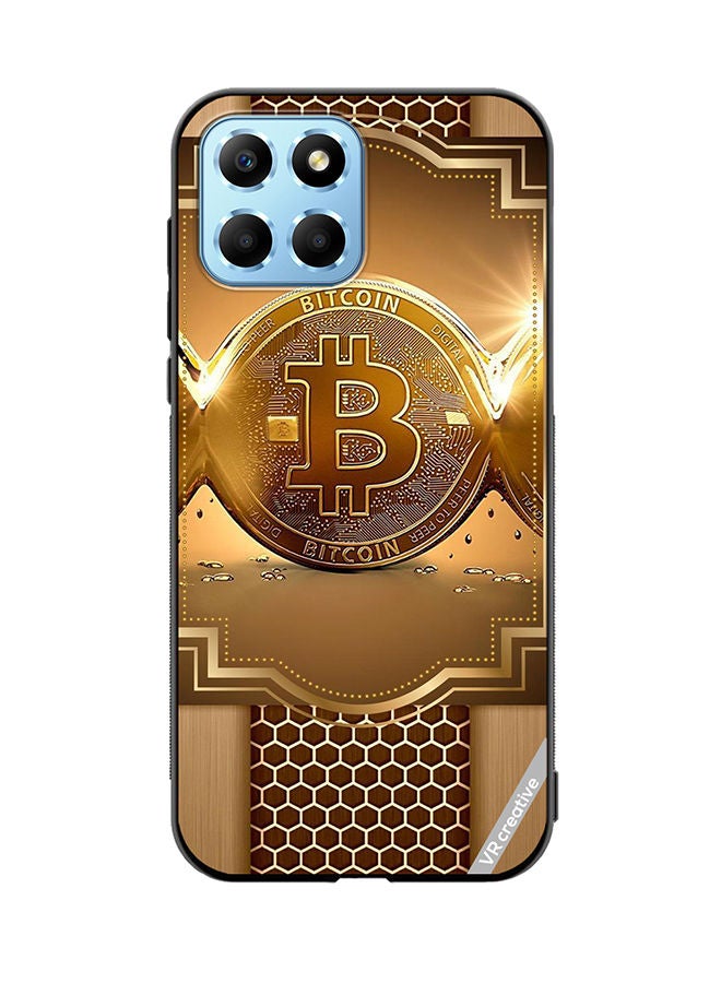 VR CREATIVE غطاء حماية لهاتف Honor X8 5G بتصميم بيتكوين الملكي متعدد الألوان - Image 1