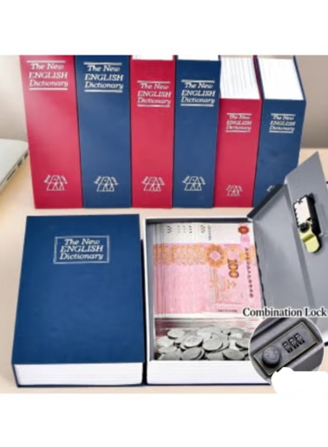 Real Paper Transfer Book Safe, Hollow with Secret Hidden Compartment, Combination Lock, 24cm×15.8cm×5.5cm (Blue Dictionary-Combination) - Image 1