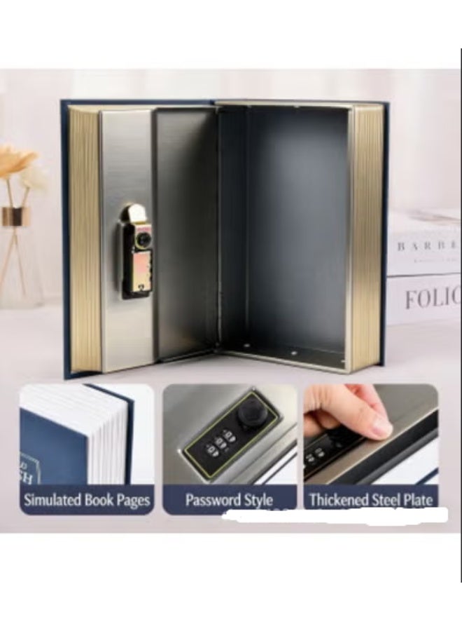 Real Paper Transfer Book Safe, Hollow with Secret Hidden Compartment, Combination Lock, 24cm×15.8cm×5.5cm (Blue Dictionary-Combination) - Image 3