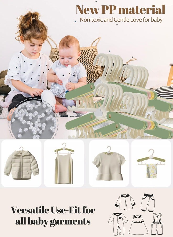 20 Pack Nursery Hangers for Kids,Adjustable Baby Hangers Clothing Set,Children's Extendable & Stackable Hangers for Newborn to Teenagers(Green) - Image 3