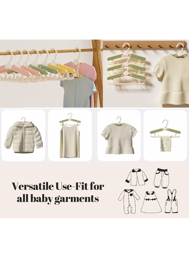 20 Pack Nursery Hangers,Adjustable Kid's Hangers,Non-Slip Hangers,Baby Clothes Hangers,Extendable & Stackable Kids Hangers for Newborn Baby Toddler Kids Child Clothes(Green) - Image 5