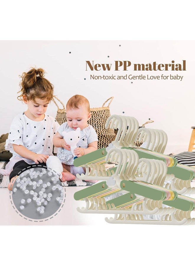 20 Pack Nursery Hangers,Adjustable Kid's Hangers,Non-Slip Hangers,Baby Clothes Hangers,Extendable & Stackable Kids Hangers for Newborn Baby Toddler Kids Child Clothes(Green) - Image 4