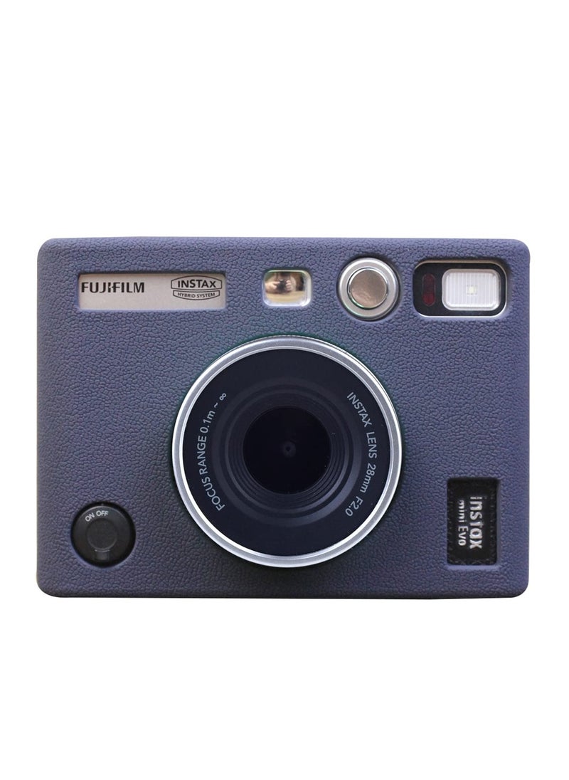 Generic Camera Case for Instax Mini EVO Silicone Protective Case Compatible with Fuji Instax Mini EVO Instant Camera Soft Rubber Lightweight Case (Blue)  - Image 1