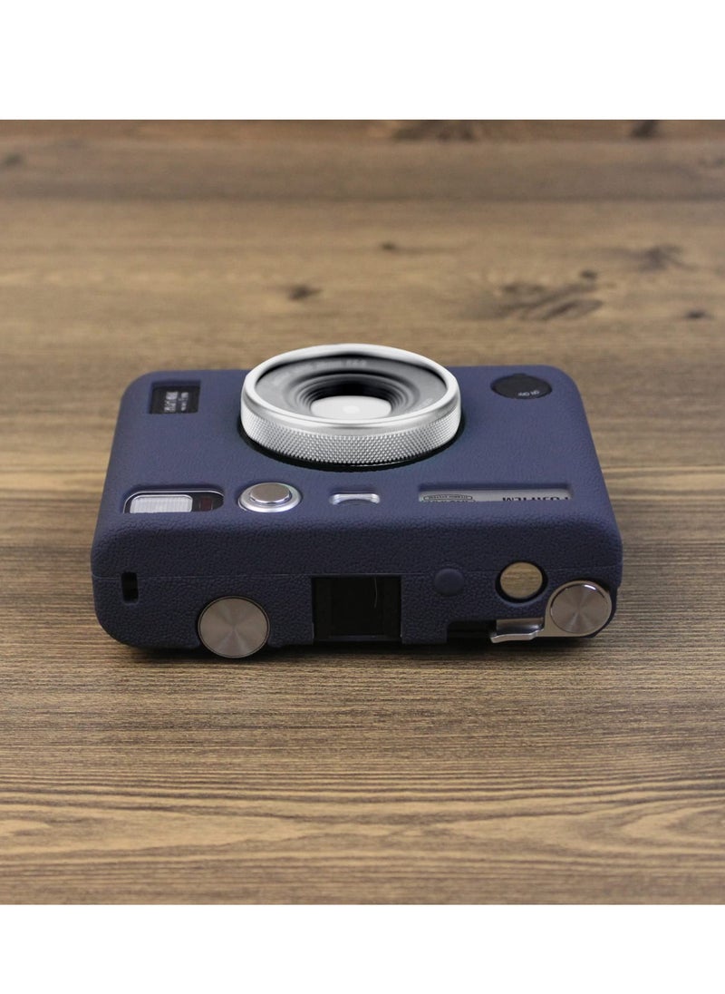 Camera Case for Instax Mini EVO Silicone Protective Case Compatible with Fuji Instax Mini EVO Instant Camera Soft Rubber Lightweight Case (Blue)